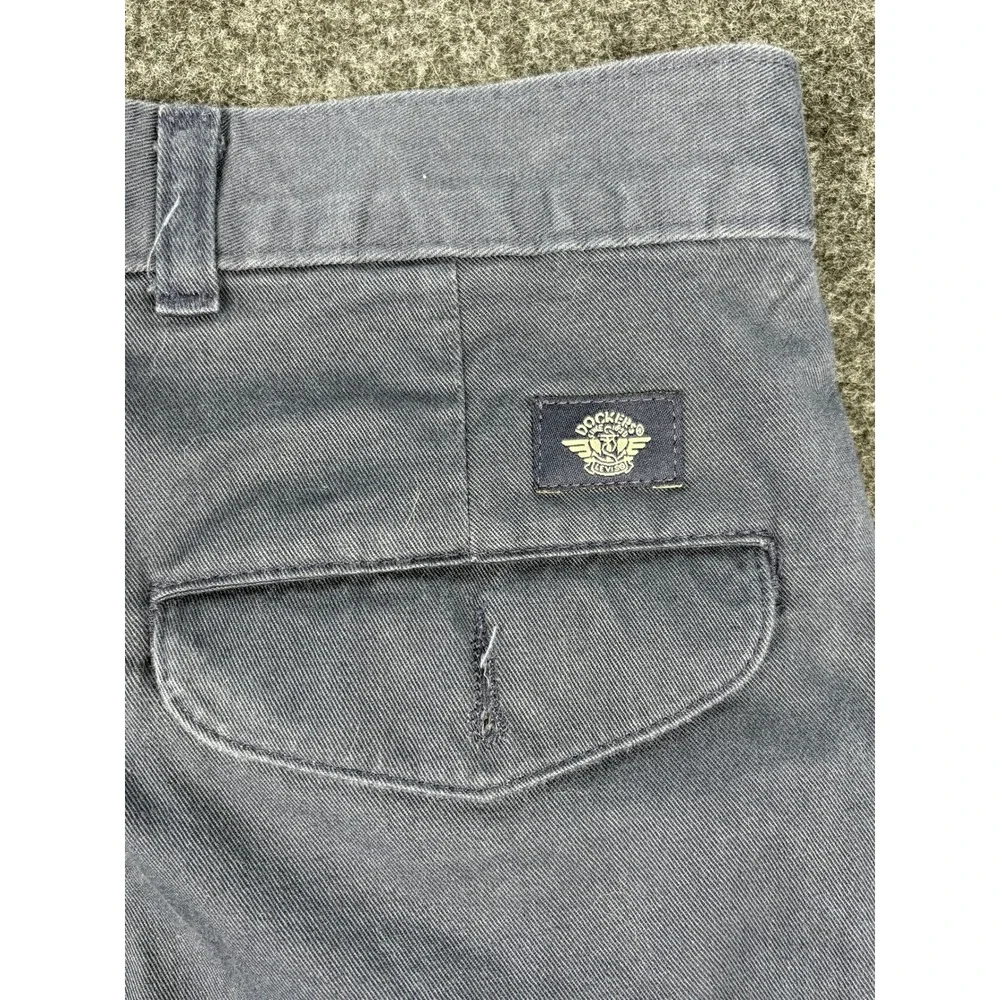 Dockers Classic Fit Pleated Chinos Mens 33x32 Navy Blue Cotton Twill Pants